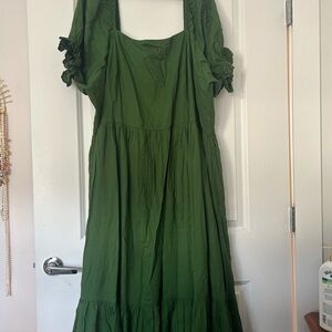 JessaKae Green Ruffled Tiered Sundress